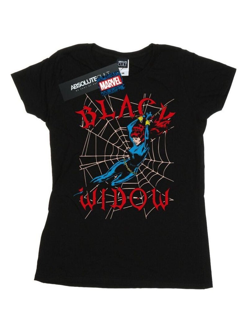 Marvel - T-shirt motif Black Widow motif/style Toile Noir - Kiabi