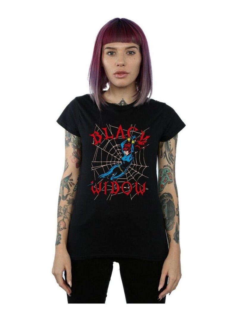 Marvel - T-shirt motif Black Widow motif/style Toile Noir - Kiabi