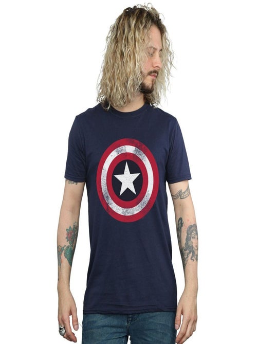 Marvel - T-shirt motif Capitaine Amérique motif/style bouclier usé - Kiabi