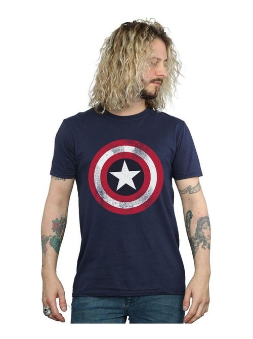 Marvel - T-shirt motif Capitaine Amérique motif/style bouclier usé - Kiabi