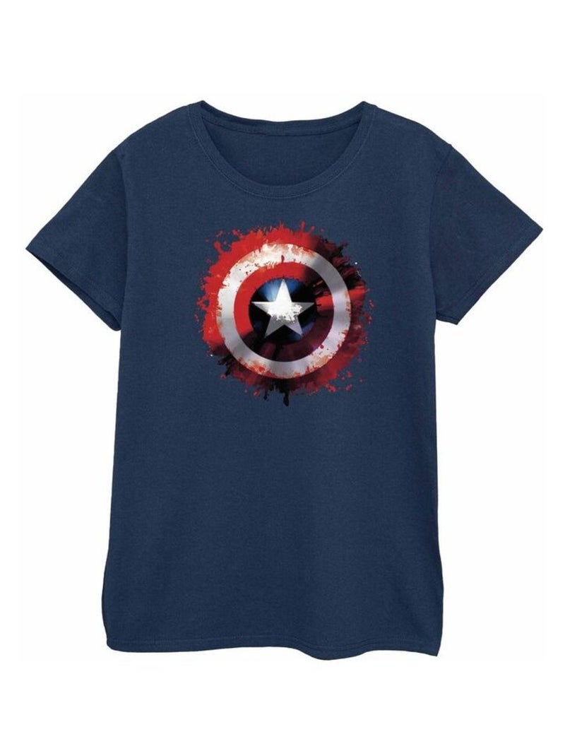 Marvel - T-shirt motif Captain America motif/style Bouclier artistique AVENGERS Bleu marine - Kiabi