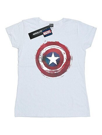 Marvel - T-shirt motif Captain America motif/style Bouclier éclaboussé