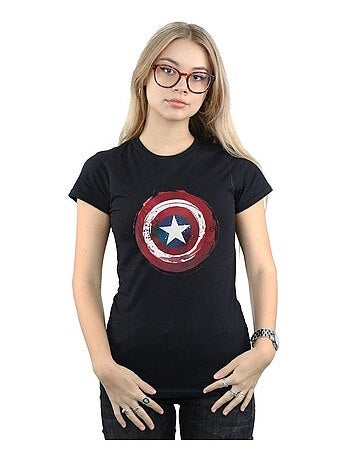 Marvel - T-shirt motif Captain America motif/style Bouclier éclaboussé