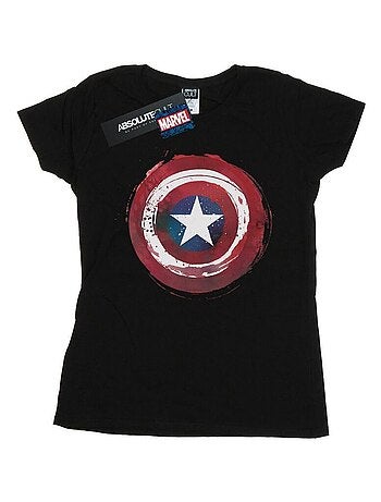Marvel - T-shirt motif Captain America motif/style Bouclier éclaboussé