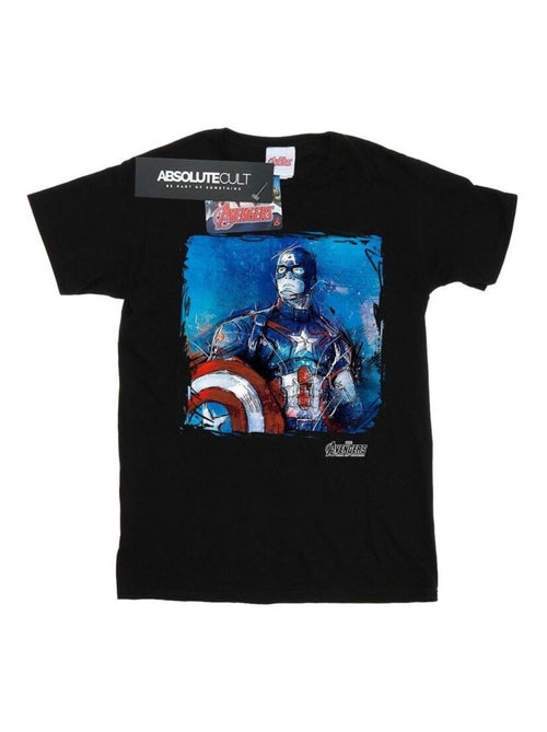 Marvel - T-shirt motif Captain America style art - Kiabi