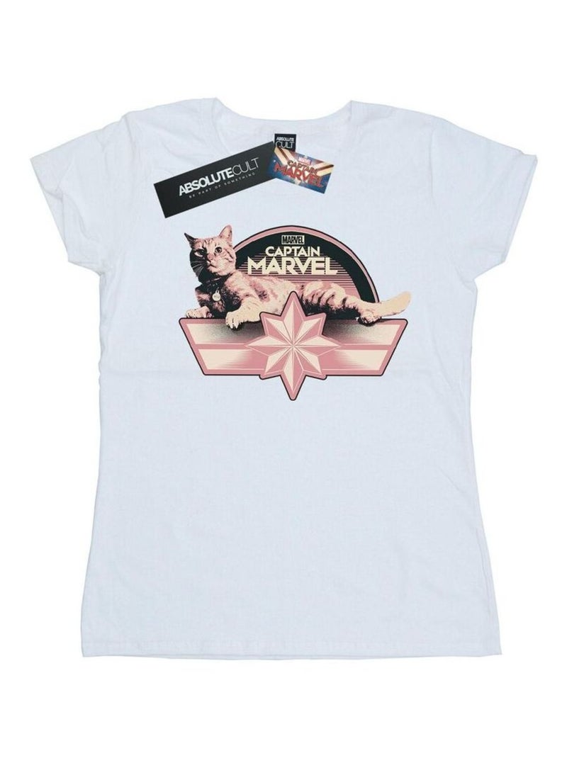 Marvel - T-shirt motif Captain Marvel et Goose CHILLIN GOOSE Blanc - Kiabi