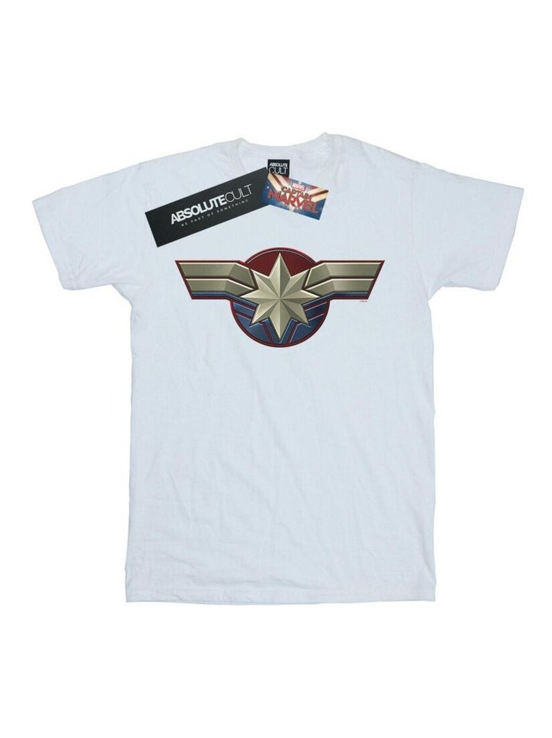 Marvel - T-shirt motif Captain Marvel motif/style emblème Blanc - Kiabi