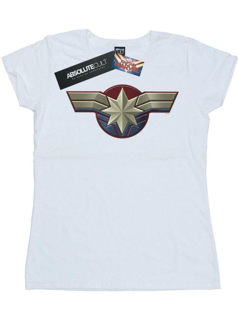 Marvel - T-shirt motif Captain Marvel motif/style emblème Blanc - Kiabi