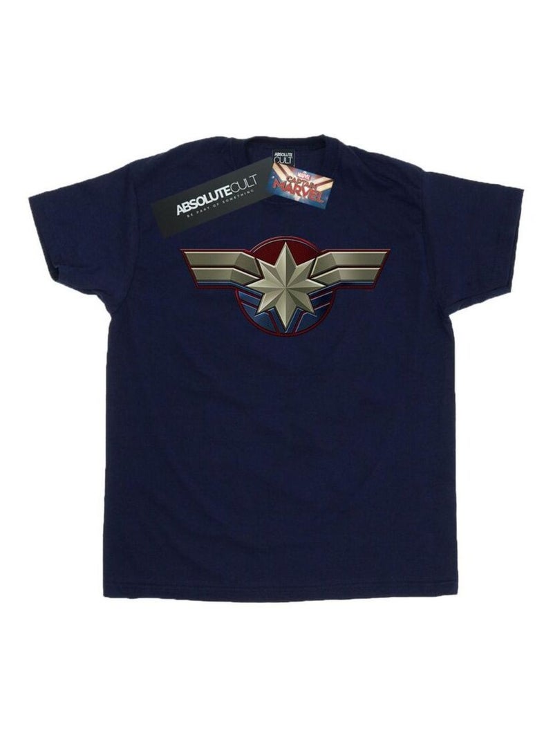 Marvel - T-shirt motif Captain Marvel motif/style emblème Bleu marine - Kiabi