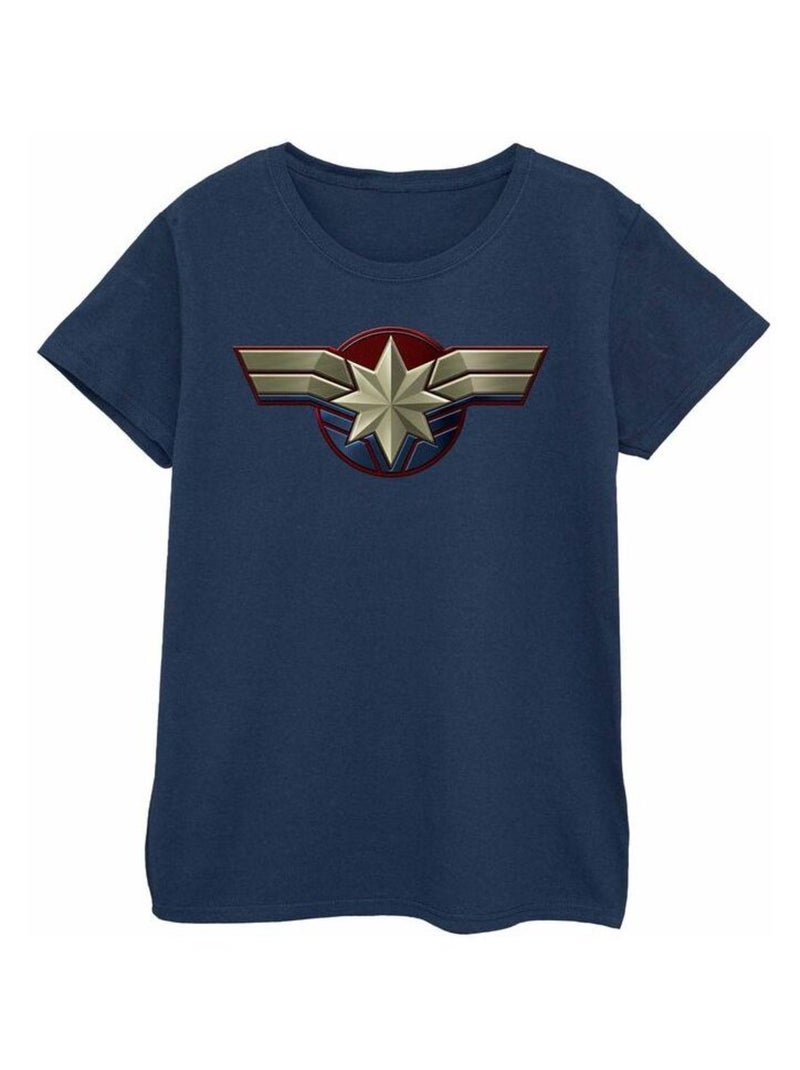 Marvel - T-shirt motif Captain Marvel motif/style emblème Bleu marine - Kiabi