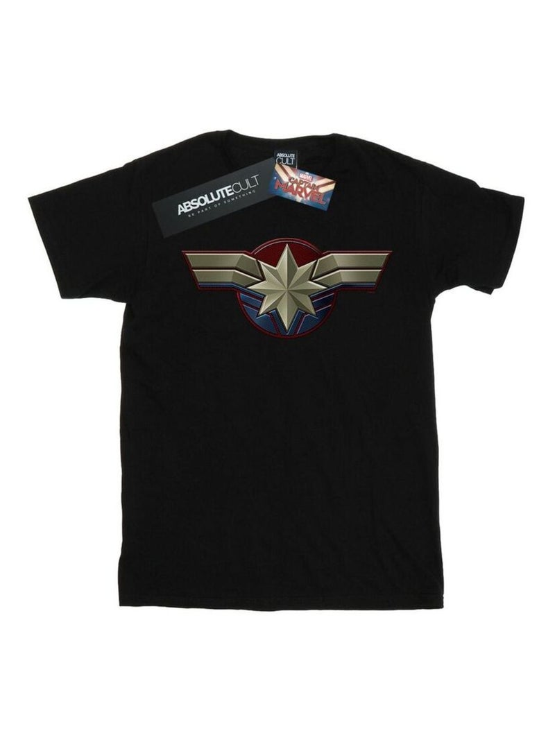 Marvel - T-shirt motif Captain Marvel motif/style emblème Noir - Kiabi