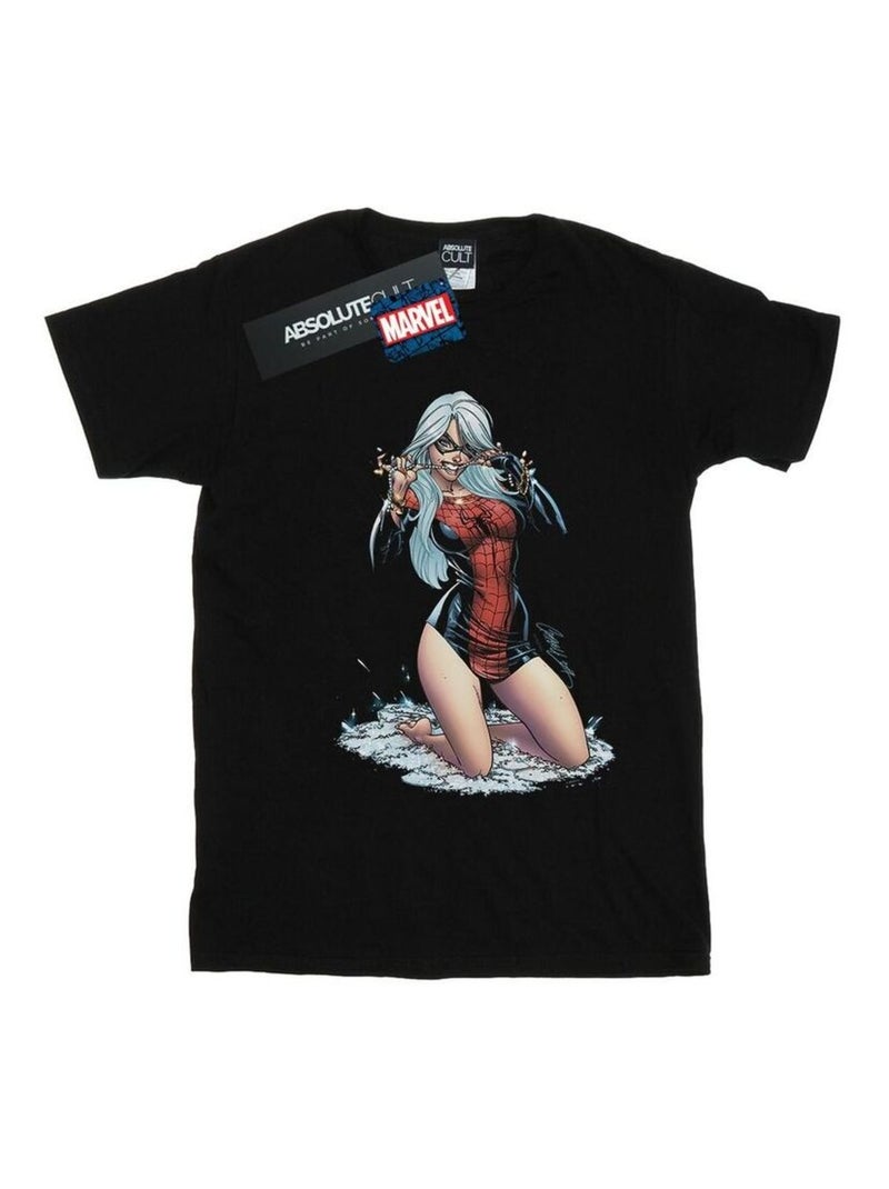 Marvel - T-shirt motif Chatte Noire Noir - Kiabi