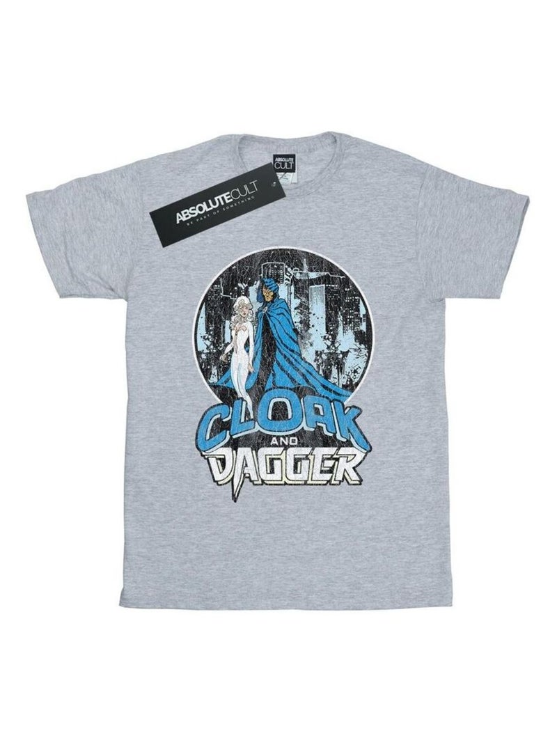 Marvel - T-shirt motif Cloak et Dagger motif/style rétro Gris chiné - Kiabi