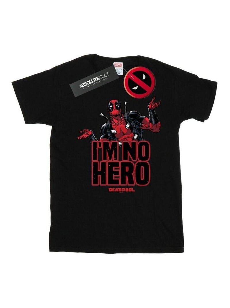 Marvel - T-shirt motif Deadpool I'M NO HERO Noir - Kiabi