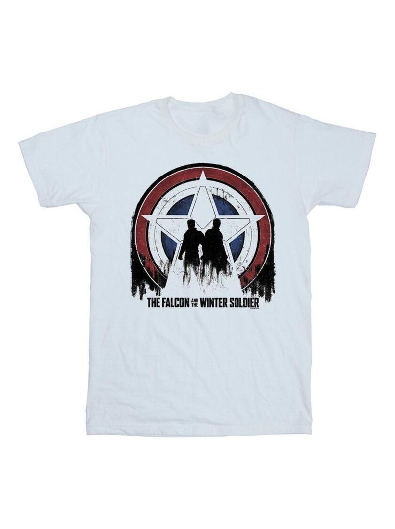 Marvel - T-shirt motif Falcon et Soldat de l'Hiver motif/style Étoiles Blanc - Kiabi
