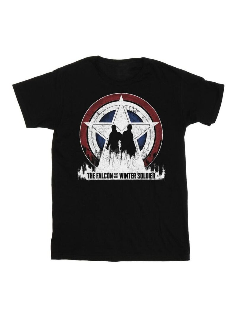 Marvel - T-shirt motif Falcon et Soldat de l'Hiver motif/style Étoiles Noir - Kiabi