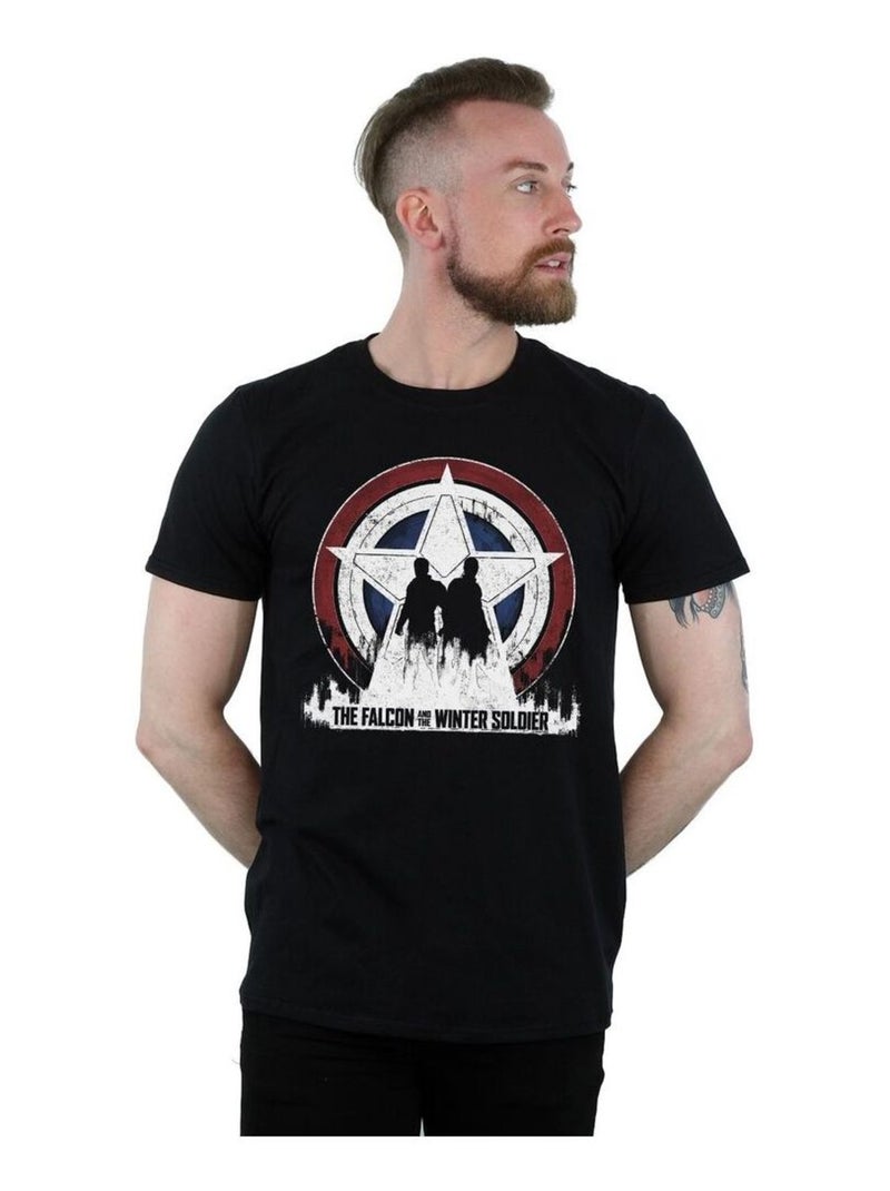 Marvel - T-shirt motif Falcon et Soldat de l'Hiver motif/style Étoiles Noir - Kiabi