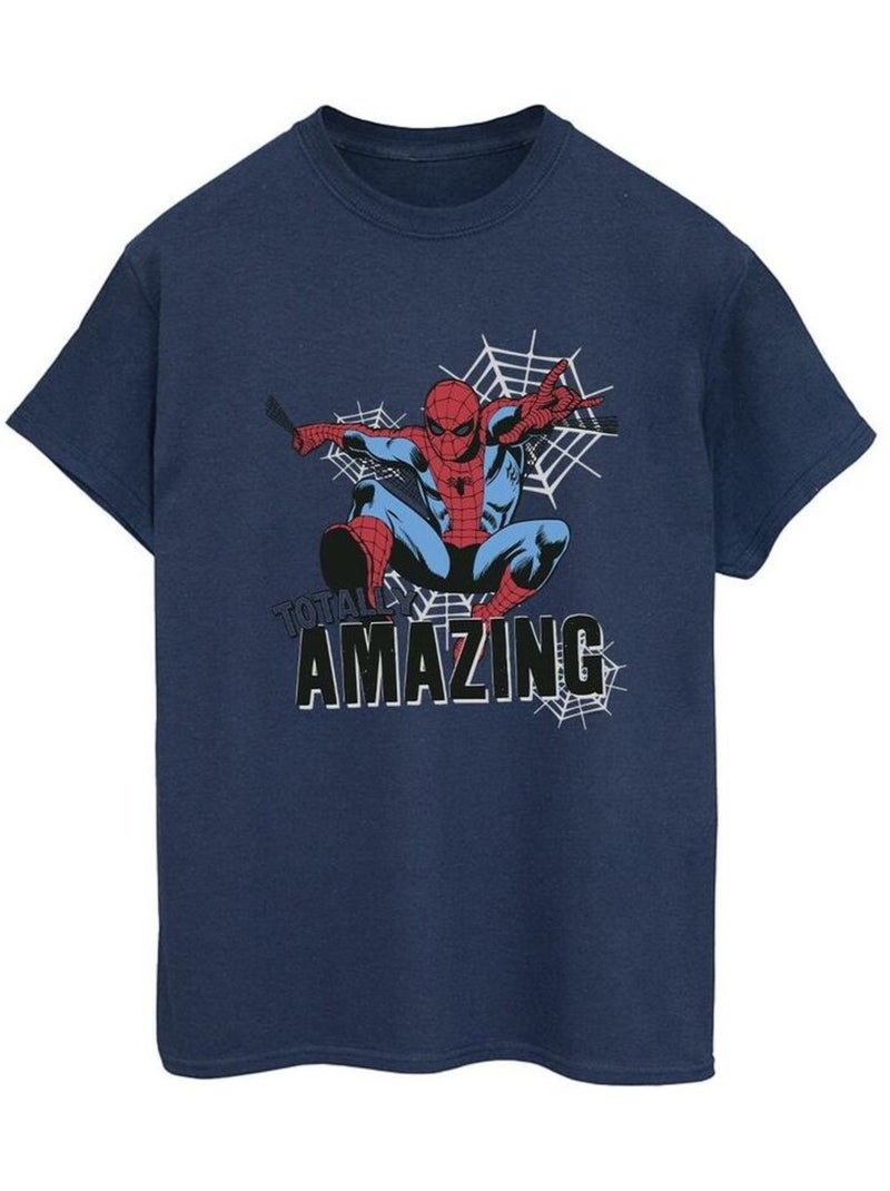 Marvel - T-shirt motif Homme araignée AMAZING Bleu marine - Kiabi
