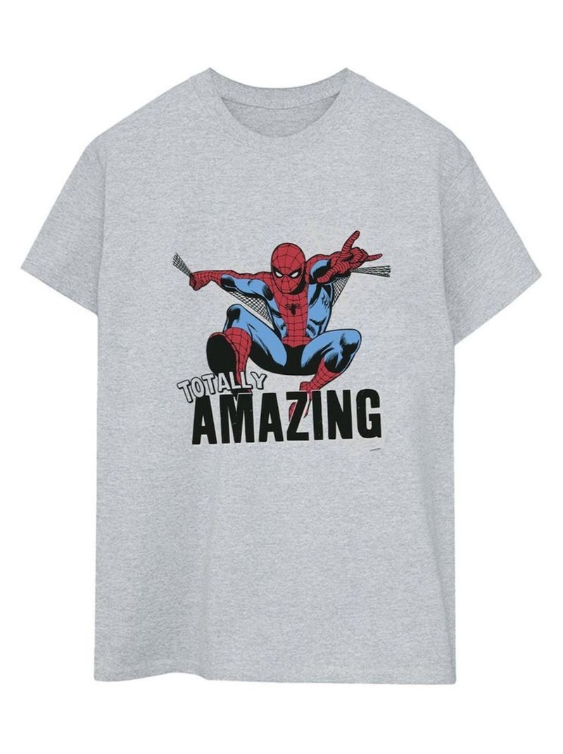 Marvel - T-shirt motif Homme araignée AMAZING Gris chiné - Kiabi