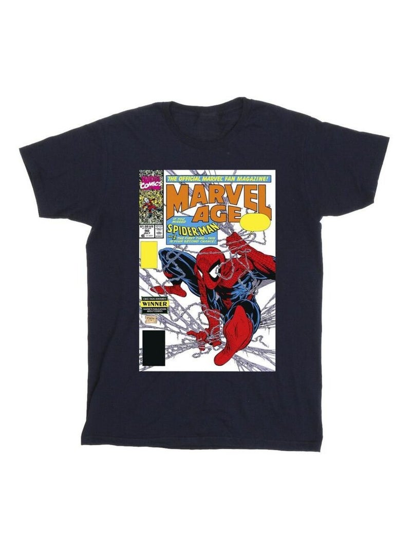 Marvel - T-shirt motif Homme araignée motif/style couverture de bande dessinée MARVEL AGE Bleu marine - Kiabi