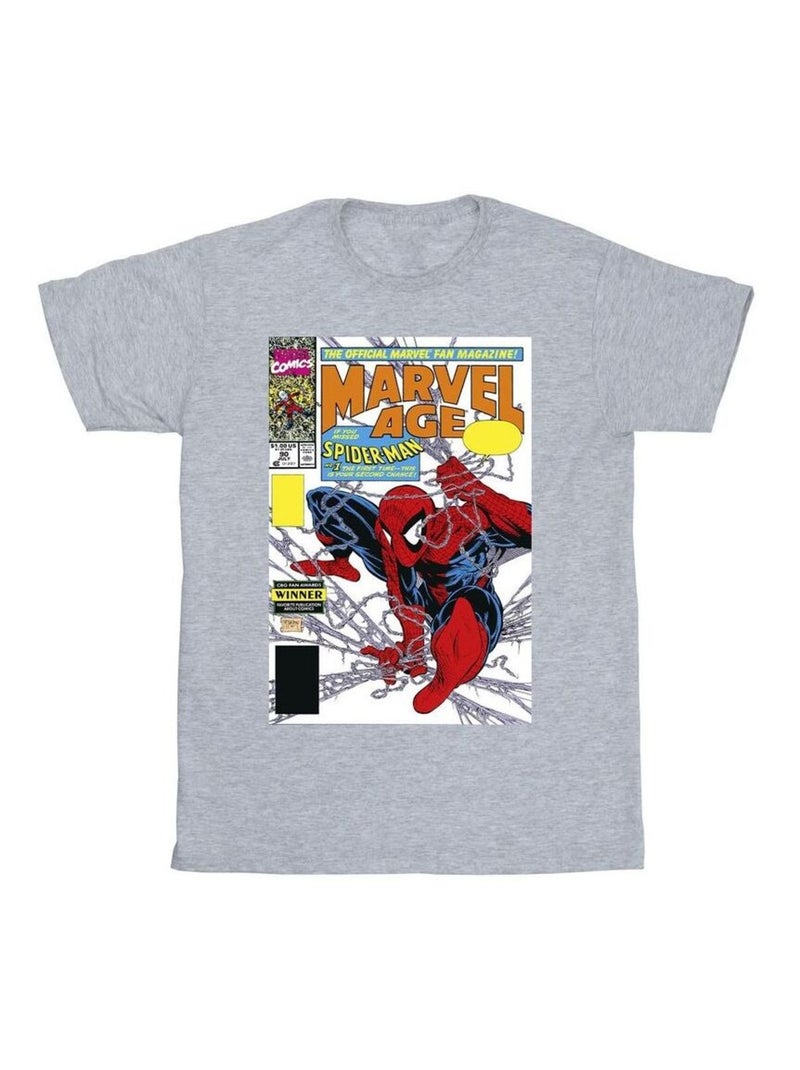 Marvel - T-shirt motif Homme araignée motif/style couverture de bande dessinée MARVEL AGE Gris chiné - Kiabi