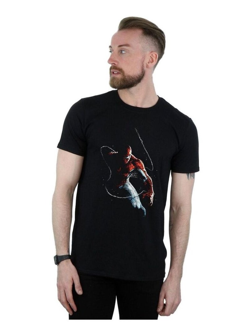 Marvel - T-shirt motif Homme araignée motif/style Peindre Noir - Kiabi