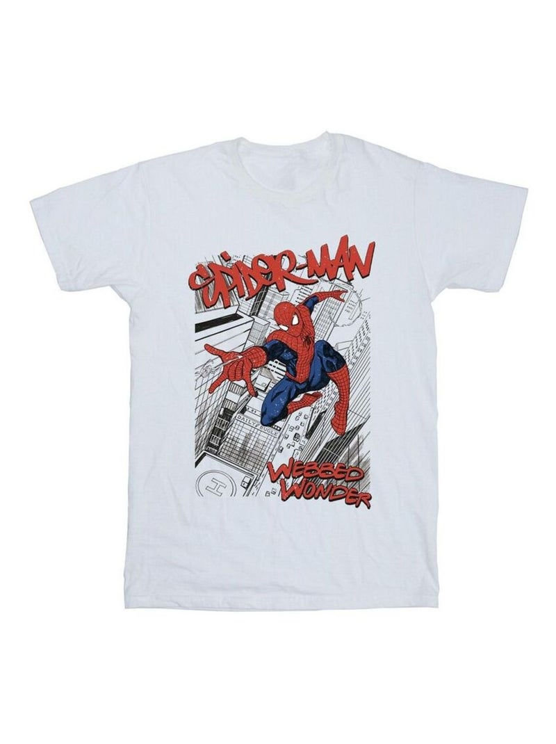 Marvel - T-shirt motif Homme araignée motif/style Ville Blanc - Kiabi