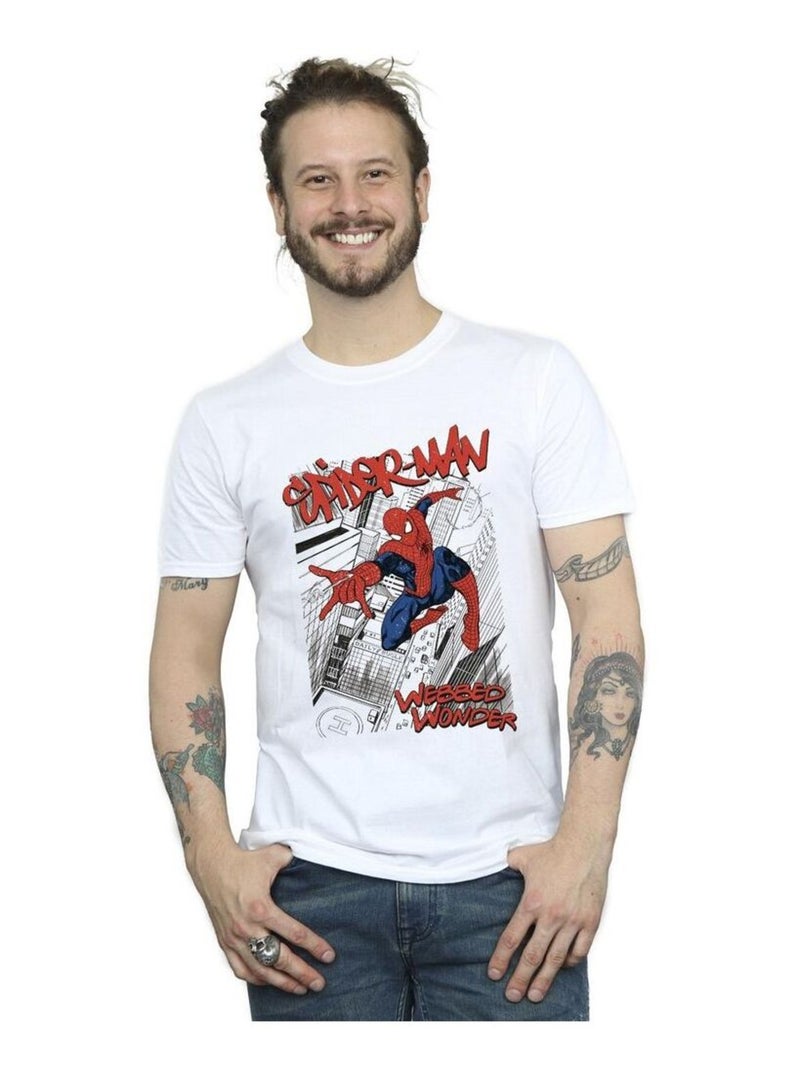 Marvel - T-shirt motif Homme araignée motif/style Ville Blanc - Kiabi