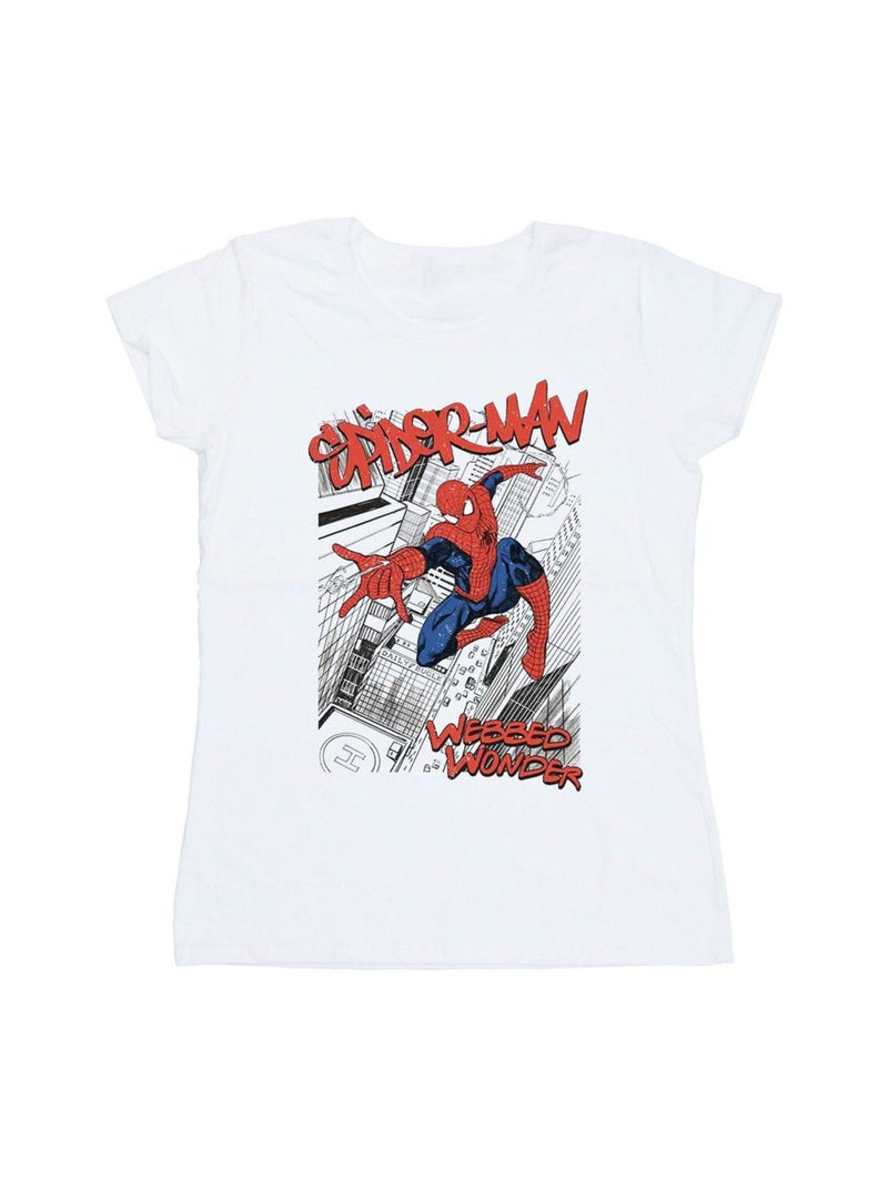 Marvel - T-shirt motif Homme araignée motif/style Ville Blanc - Kiabi
