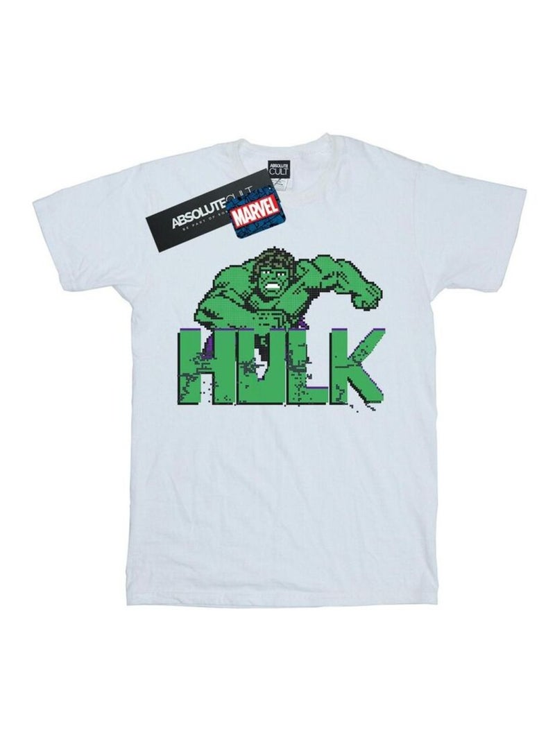Marvel - T-shirt motif Hulk motif/style Pixel Blanc - Kiabi