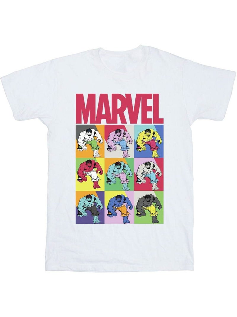 Marvel - T-shirt motif Hulk motif/style Pop art Blanc - Kiabi