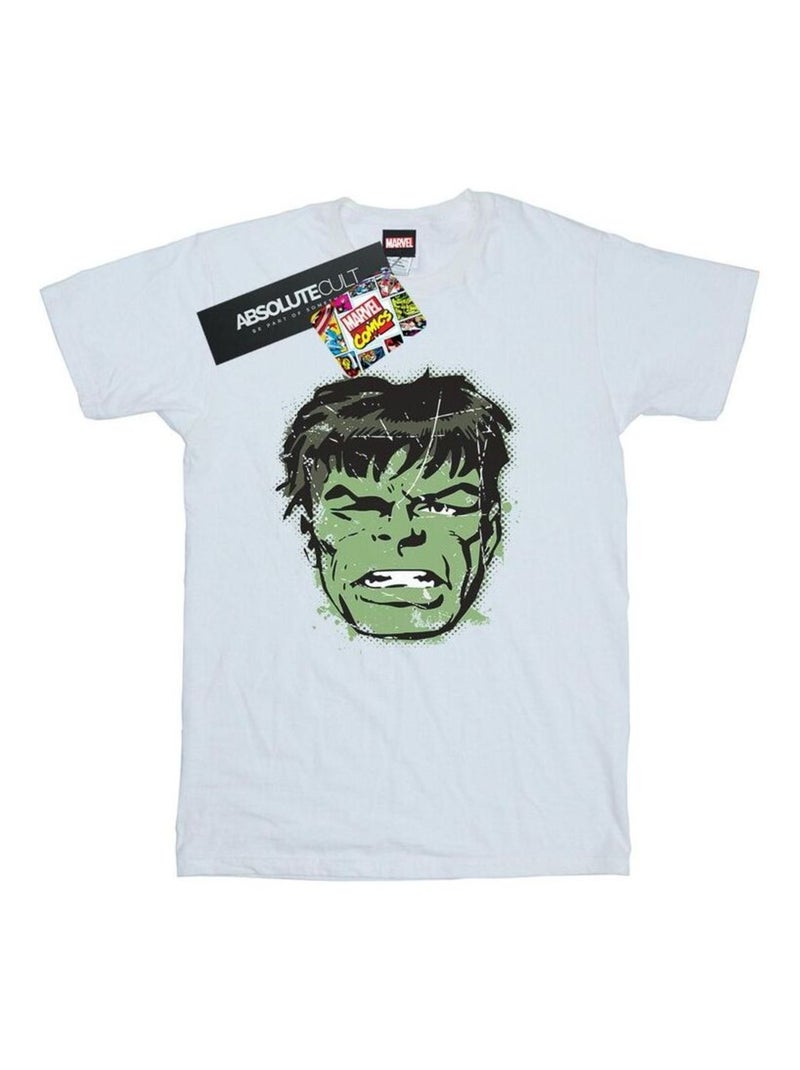 Marvel - T-shirt motif Hulk motif/style visage Blanc - Kiabi
