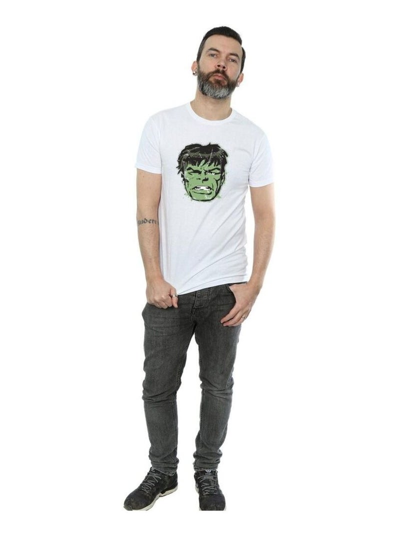 Marvel - T-shirt motif Hulk motif/style visage Blanc - Kiabi
