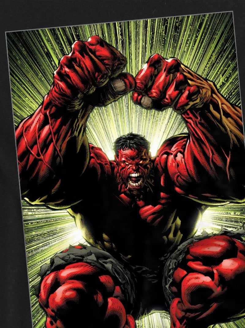 Marvel - T-shirt motif Hulk rouge qui attaque Noir - Kiabi