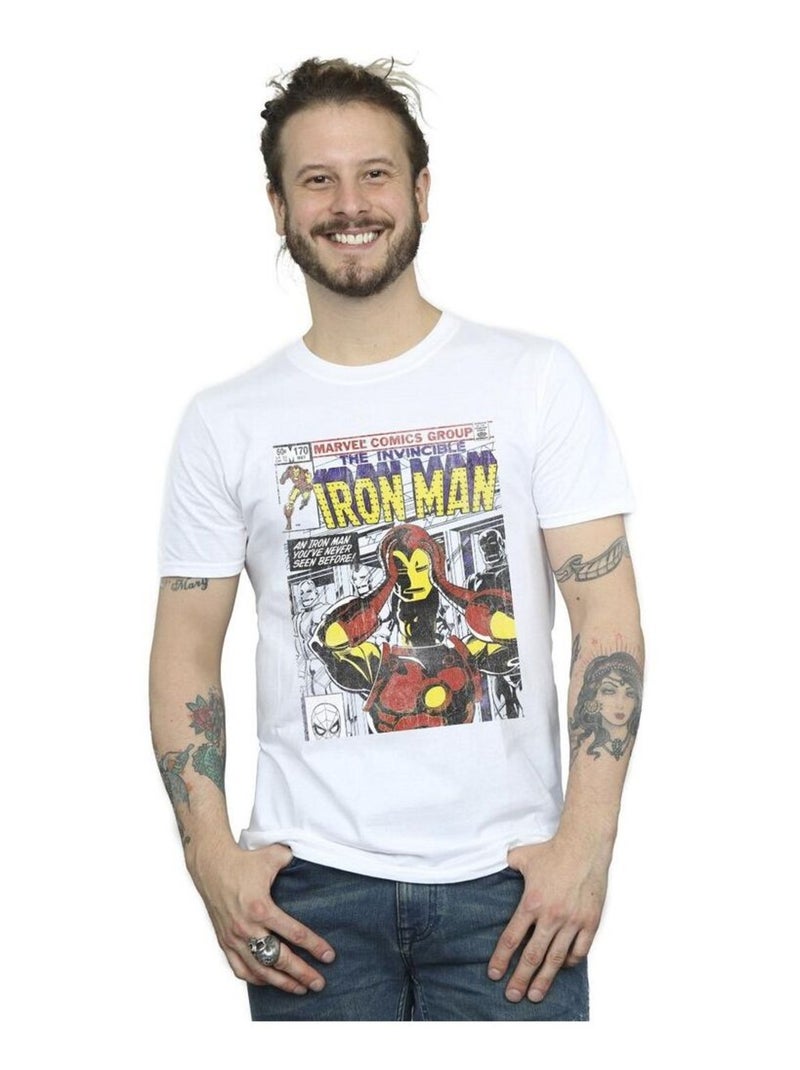 Marvel - T-shirt motif Iron Man motif/style Tête GEAR OFF Blanc - Kiabi