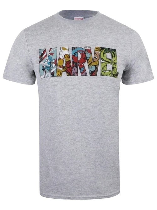 Marvel - T-shirt motif logo style bande dessinée (Captain America, Hulk, Iron Man, Spider-Man) - Kiabi