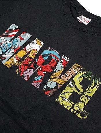 Marvel - T-shirt motif logo style bande dessinée (Captain America, Hulk, Iron Man, Spider-Man)