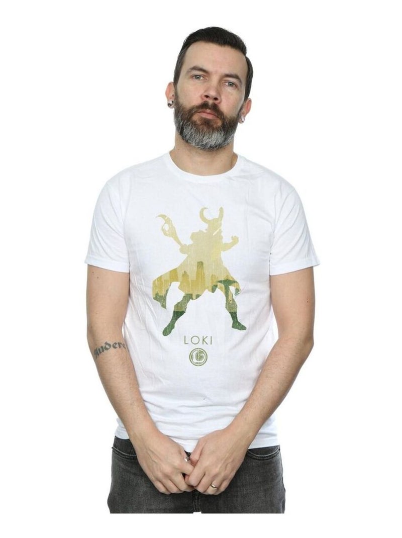 Marvel - T-shirt motif Loki motif/style silhouette Blanc - Kiabi