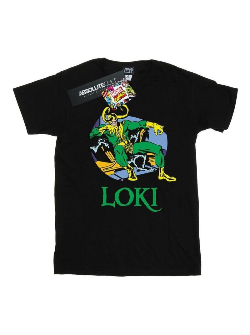 Marvel - T-shirt motif Loki motif/style Trône Noir - Kiabi