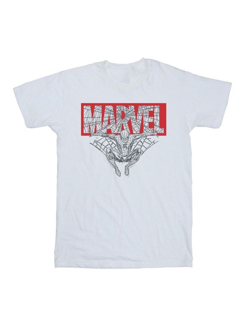 Marvel - T-shirt motif Spider-Man motif/style logo Blanc - Kiabi