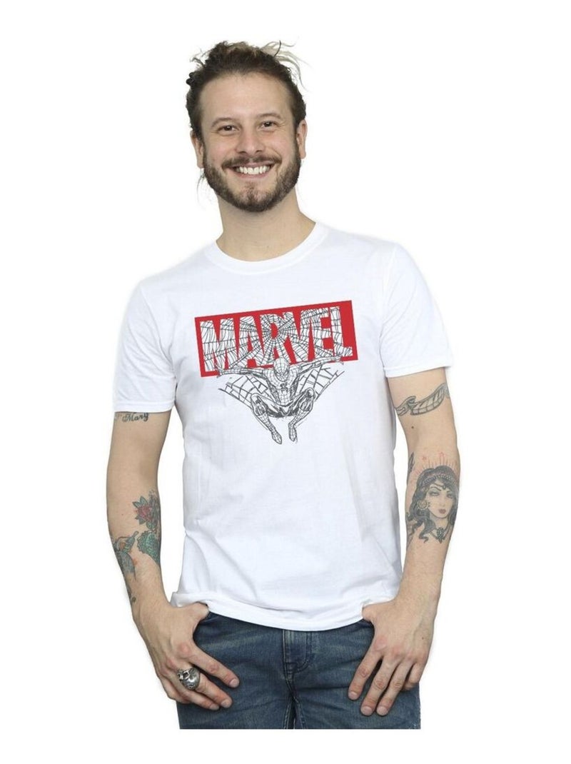 Marvel - T-shirt motif Spider-Man motif/style logo Blanc - Kiabi
