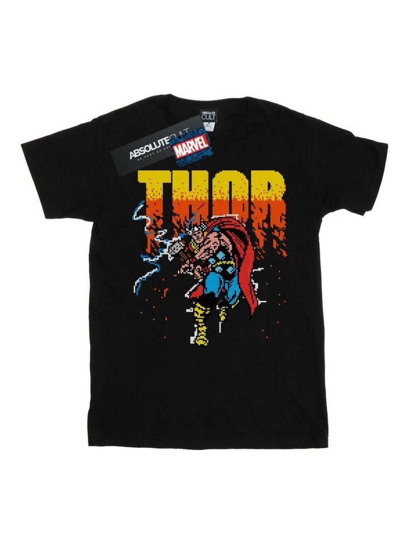 Marvel - T-shirt motif Thor motif/style Pixel Noir - Kiabi