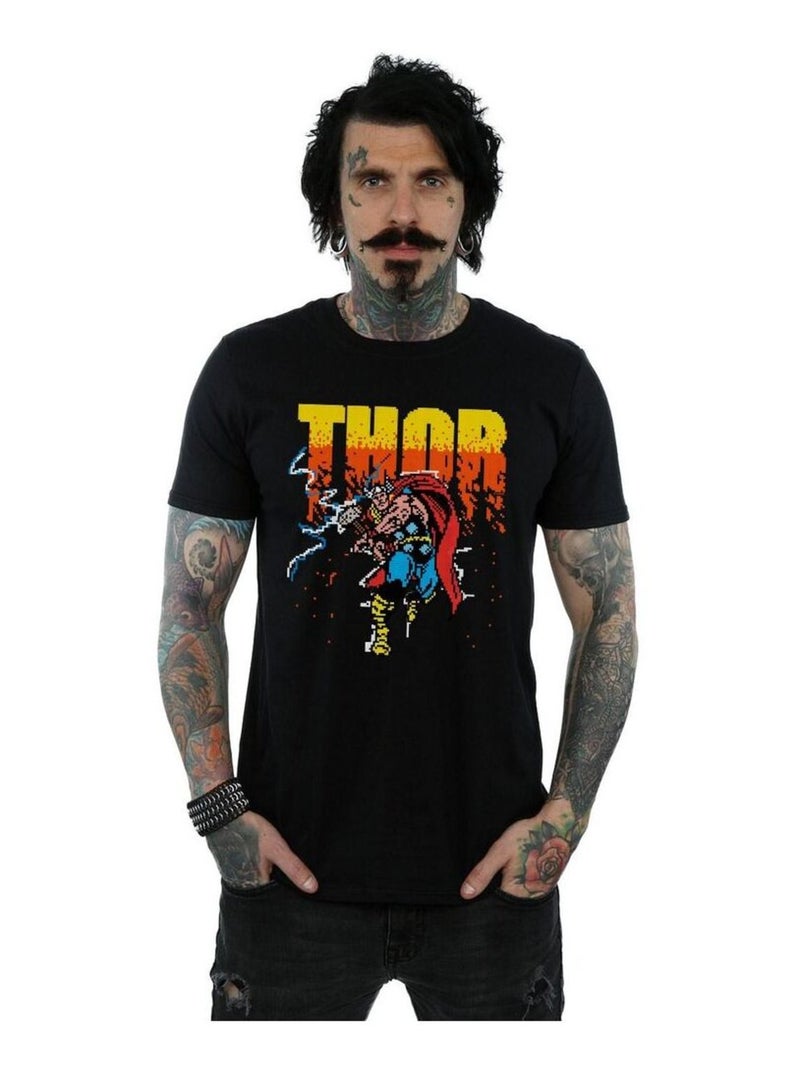 Marvel - T-shirt motif Thor motif/style Pixel Noir - Kiabi