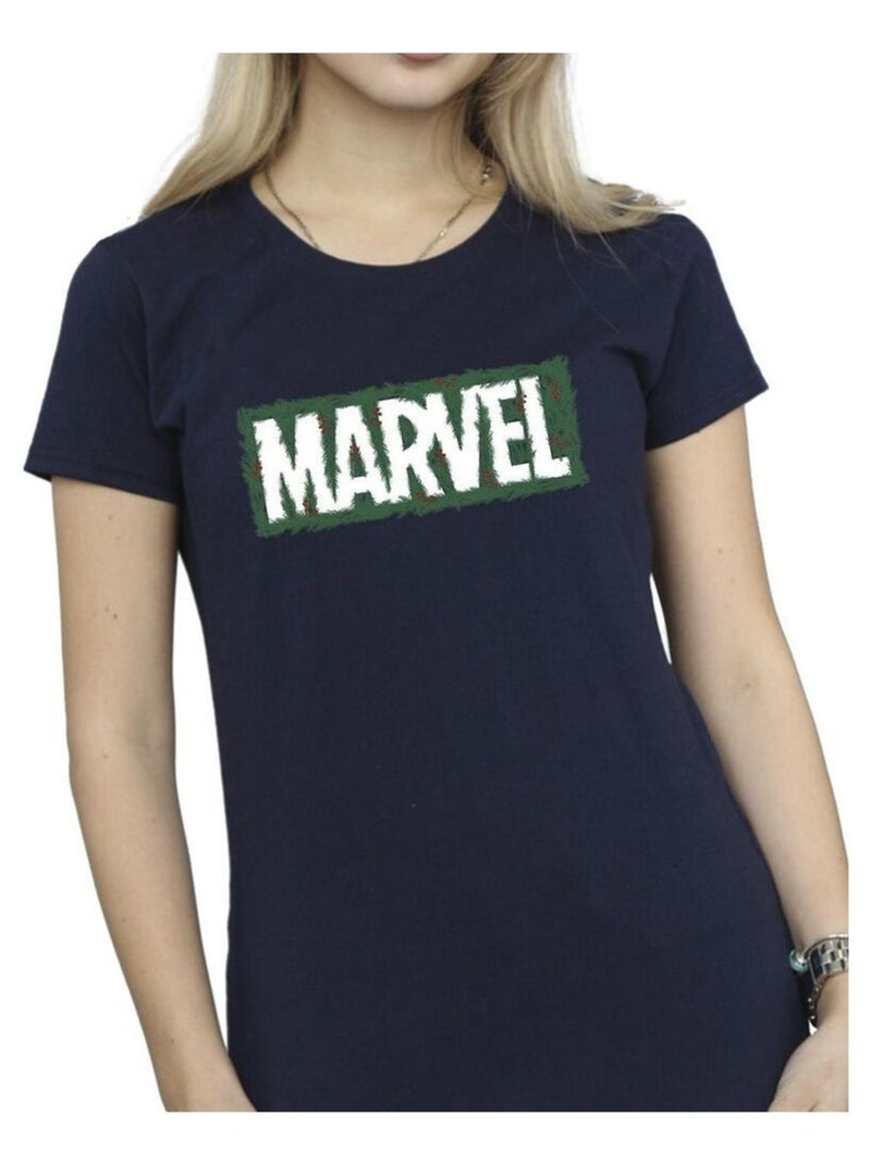 Marvel - T-shirt motif/style logo Bleu marine - Kiabi