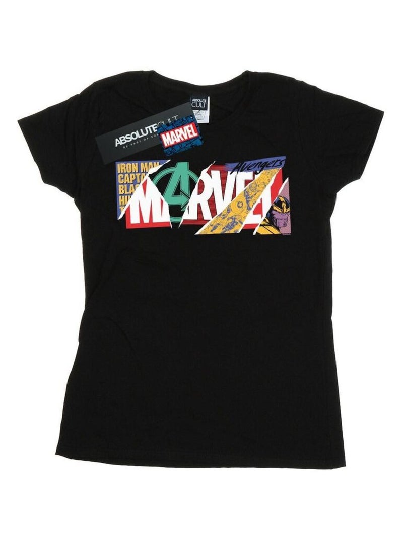 Marvel - T-shirt motif/style logo Noir - Kiabi