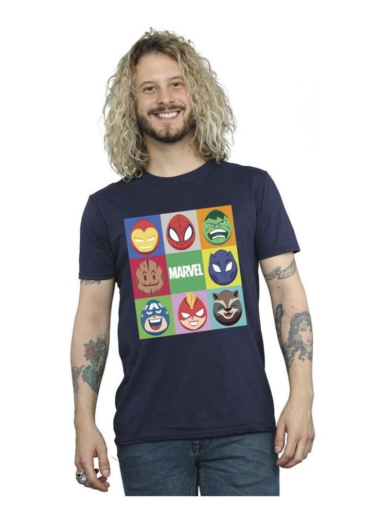Marvel - T-shirt motif/style Œuf de Pâques Bleu marine - Kiabi