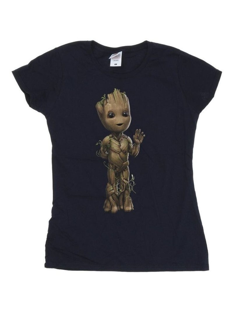 Marvel - T-shirt motif/style ondulé AM GROOT Bleu marine - Kiabi