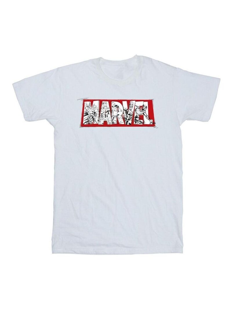 Marvel - T-shirt motif/style Rempli Vengeurs Blanc - Kiabi