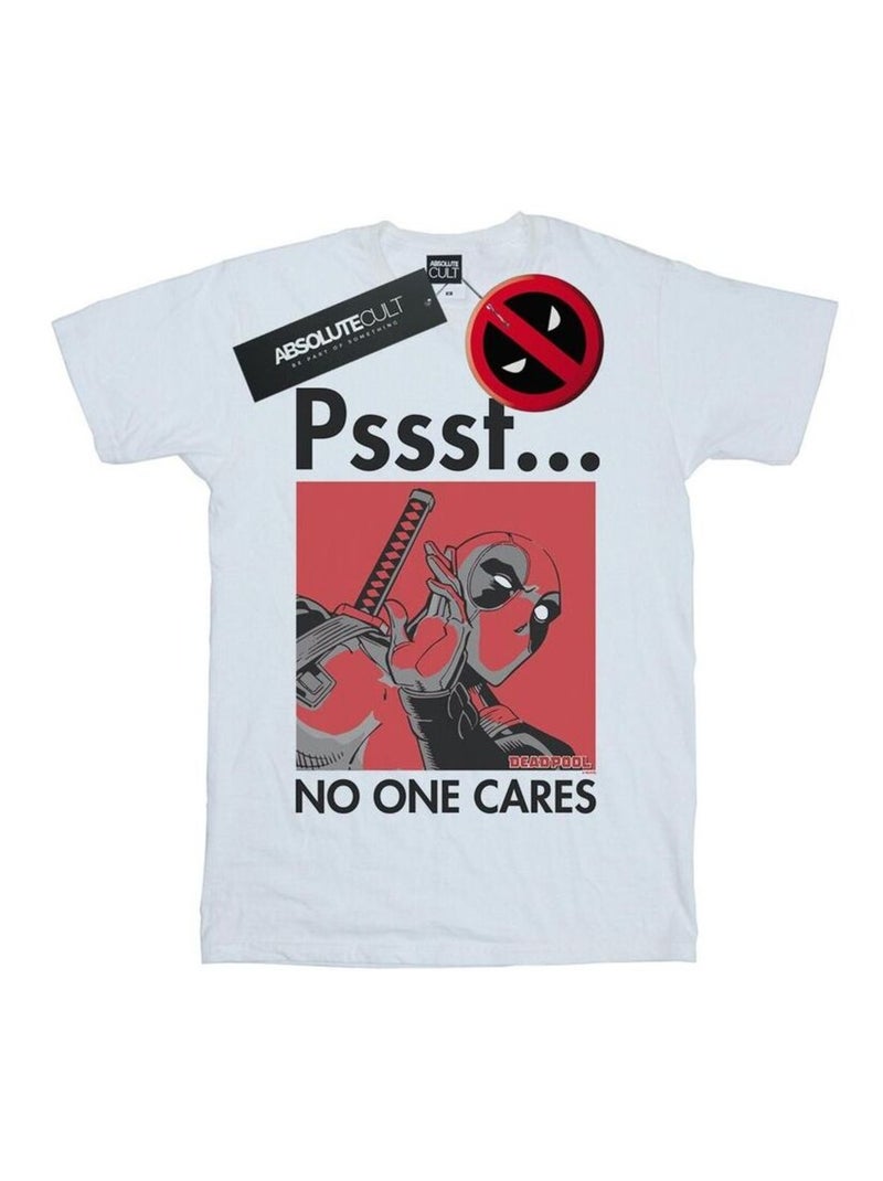 Marvel - T-shirt NO ONE CARES Blanc - Kiabi