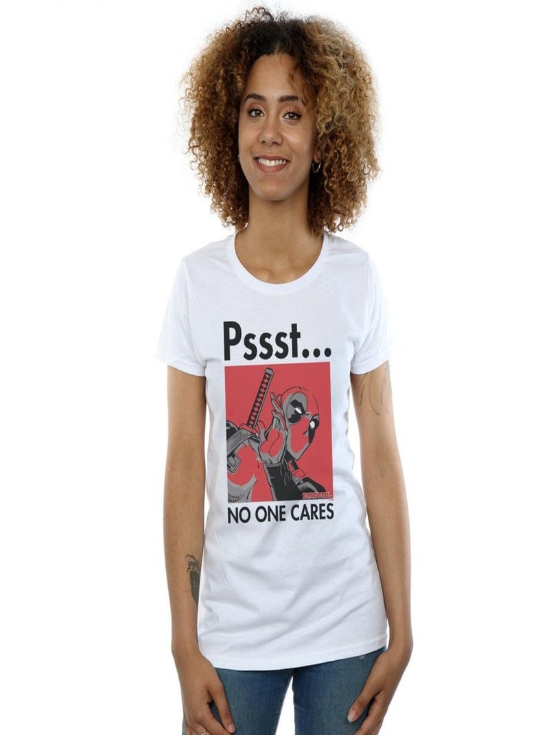 Marvel - T-shirt NO ONE CARES Blanc - Kiabi